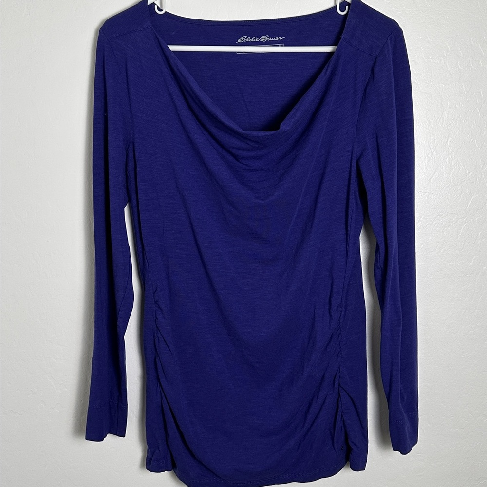 Eddie Bauer Women's Long Sleeve Cowl neck with ruched sides Top